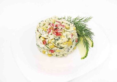 Крабовый салат с рисом